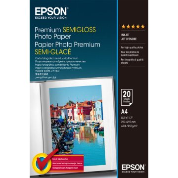 Lesklý Fotografický Papier Epson C13S041332 A4 20 Listy 251 g/m² (1 kusov)