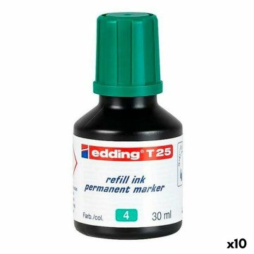 Doplniteľná farba Edding T25 Permanentná fixka zelená 30 ml (10 kusov)