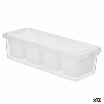 Organizér chladničky Biela Transparentná Plastické 37,5 x 9 x 14,3 cm (12 kusov)