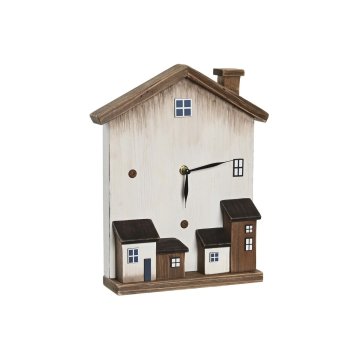 Stolné hodiny DKD Home Decor 26 x 7 x 31 cm Biela Domy