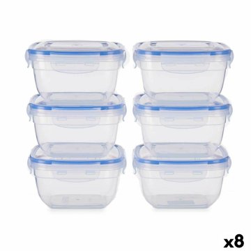 Súprava boxov Hermetický Modrá Transparentná Plastické 900 ml 14,5 x 8,5 x 14,5 cm (8 kusov)