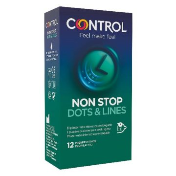 Kondómy Non Stop Dots & Lines Control (12 uds)