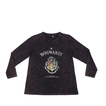 Detské tričko s dlhým rukávom Harry Potter Sivá Tmavo-sivá