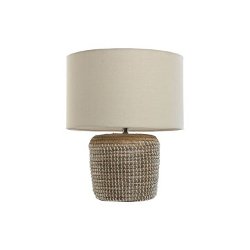 Stolná lampa Home ESPRIT Biela Gaštanová 50 W 220 V 38 x 38 x 47 cm